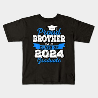 Super Proud Brother of 2024 Graduate Awesome Family Kids T-Shirt